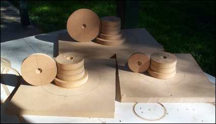 Photo of the MDF cores of molds before bondo is added