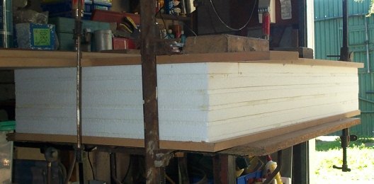 Photo of all the sheets clamped for the glue to dry