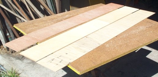 Photo of variations in color of luan plywood